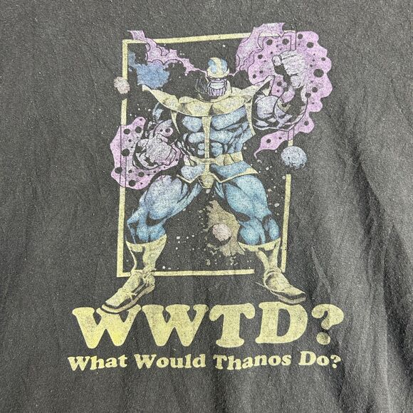 Vintage Marvel Thanos Shirt Mens Large Black Marvel Comic Avengers Alstyle Boxy - Picture 2 of 9